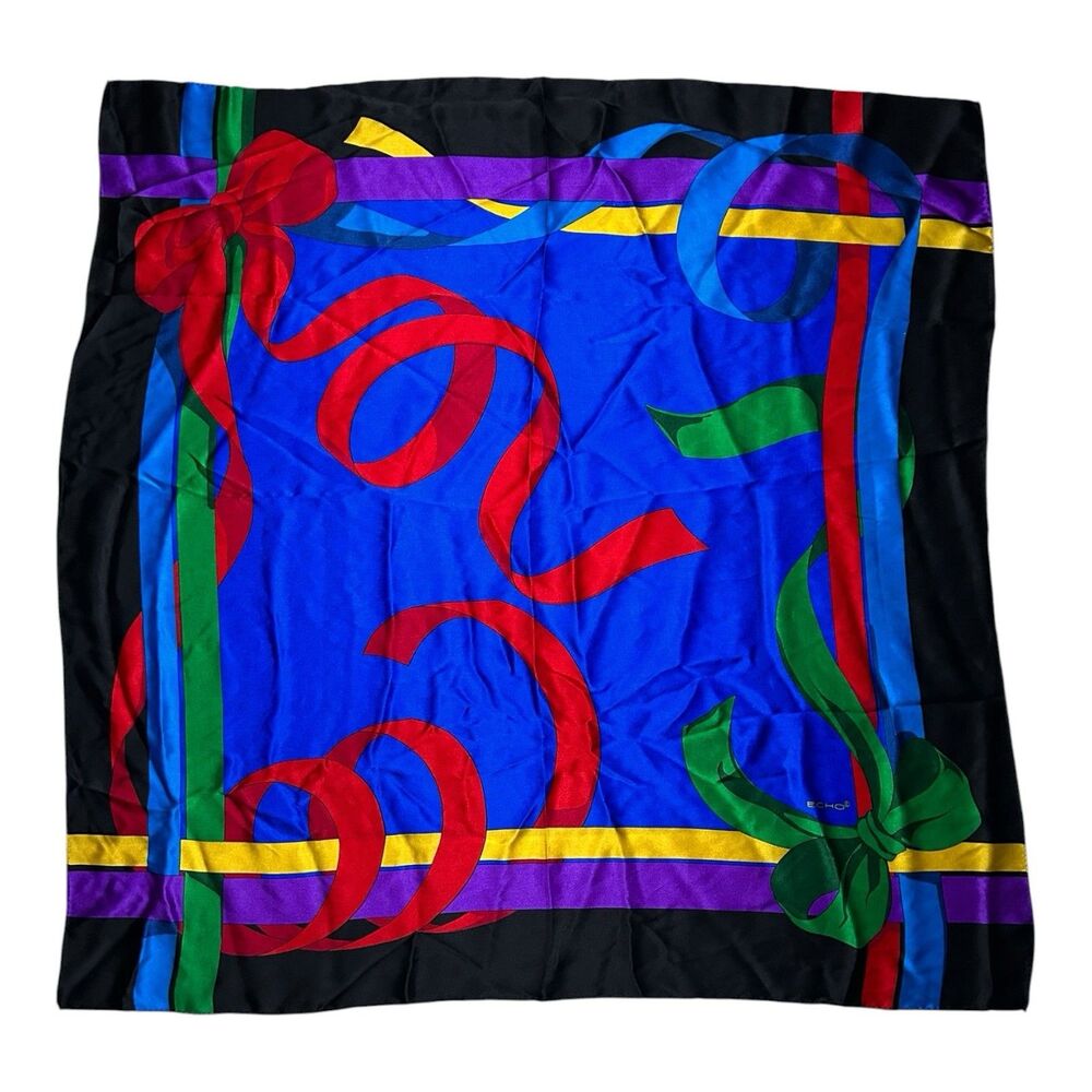 Echo Black Scarf 35” X 35” for Women Silk
